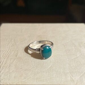 925 Silver Turquoise Style Ring - Size 6.25